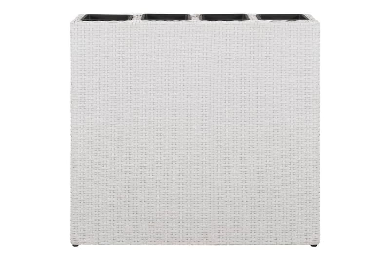 Plantekasser Med 4 Krukker 2 Stk. Polyrattan Hvid - Have - Havearbejde & dyrkning - Dyrkning - Urtepotteskjulere & blomsterkrukker - Blomsterkasser
