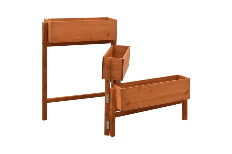 foldbar plantekasse 60x14x75 cm massivt fyrretræ orange - Orange - Have - Havearbejde & dyrkning - Dyrkning - Urtepotteskjulere & blomsterkrukker - Blomsterreol & blomsterstativ