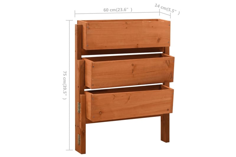 foldbar plantekasse 60x14x75 cm massivt fyrretræ orange - Orange - Have - Havearbejde & dyrkning - Dyrkning - Urtepotteskjulere & blomsterkrukker - Blomsterreol & blomsterstativ