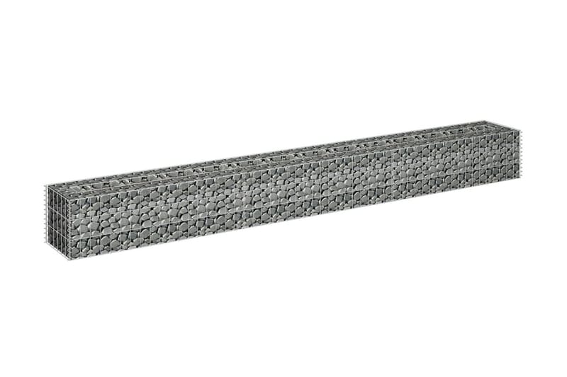 gabion-højbed 270x30x30 cm galvaniseret stål - Sølv - Have - Havearbejde & dyrkning - Dyrkning - Urtepotteskjulere & blomsterkrukker - Blomsterreol & blomsterstativ