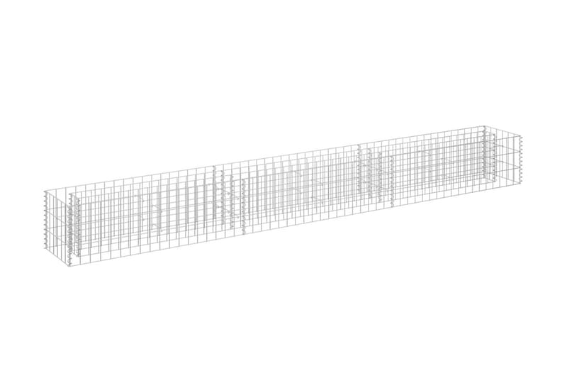 gabion-højbed 270x30x30 cm galvaniseret stål - Sølv - Have - Havearbejde & dyrkning - Dyrkning - Urtepotteskjulere & blomsterkrukker - Blomsterreol & blomsterstativ