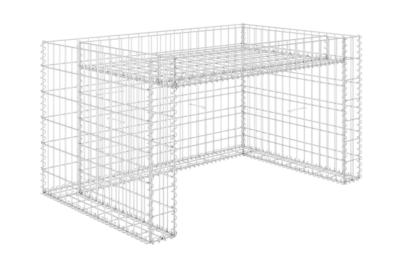 gabion-plantekasse 110x80x60 cm stål - Sølv - Have - Havearbejde & dyrkning - Dyrkning - Urtepotteskjulere & blomsterkrukker - Blomsterreol & blomsterstativ