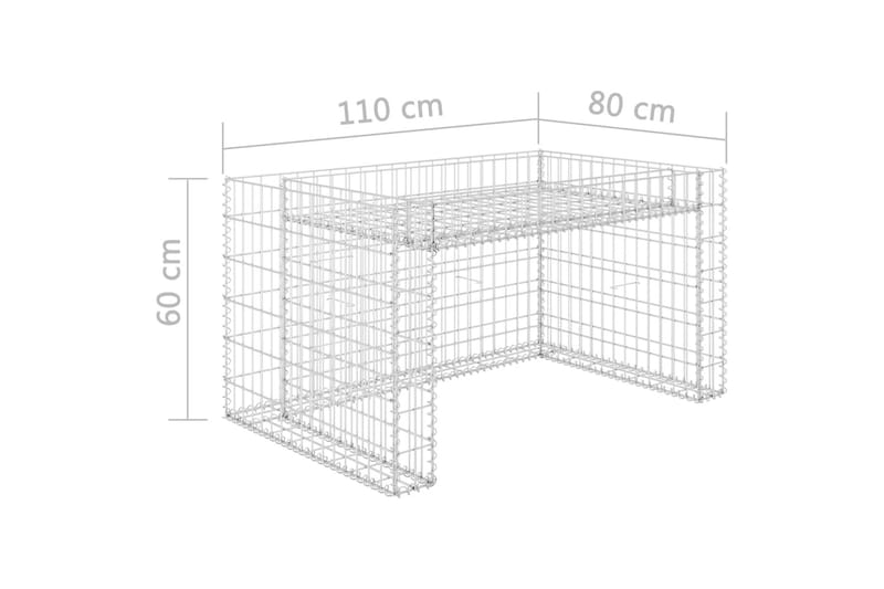 gabion-plantekasse 110x80x60 cm stål - Sølv - Have - Havearbejde & dyrkning - Dyrkning - Urtepotteskjulere & blomsterkrukker - Blomsterreol & blomsterstativ