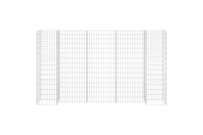 H-formet gabion-plantekasse 260x40x150 cm stål - Sølv - Have - Havearbejde & dyrkning - Dyrkning - Urtepotteskjulere & blomsterkrukker - Blomsterreol & blomsterstativ