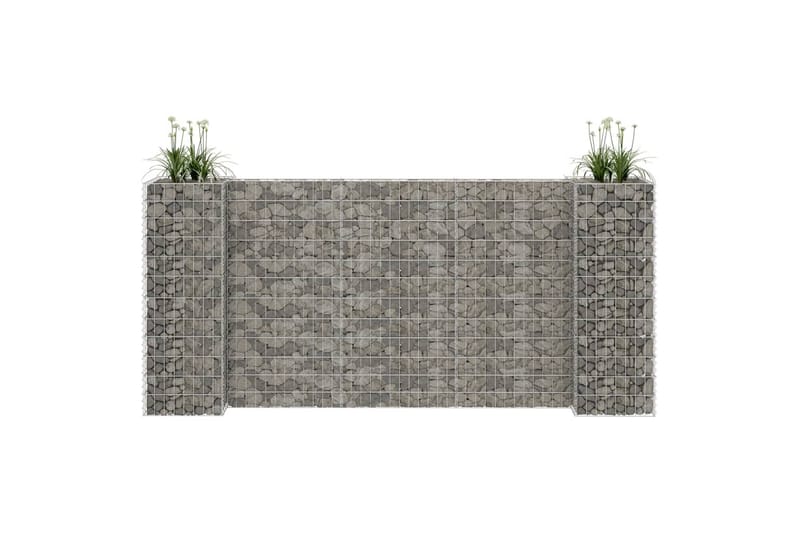 H-formet gabion-plantekasse 260x40x120 cm stål - Sølv - Have - Havearbejde & dyrkning - Dyrkning - Urtepotteskjulere & blomsterkrukker - Blomsterreol & blomsterstativ
