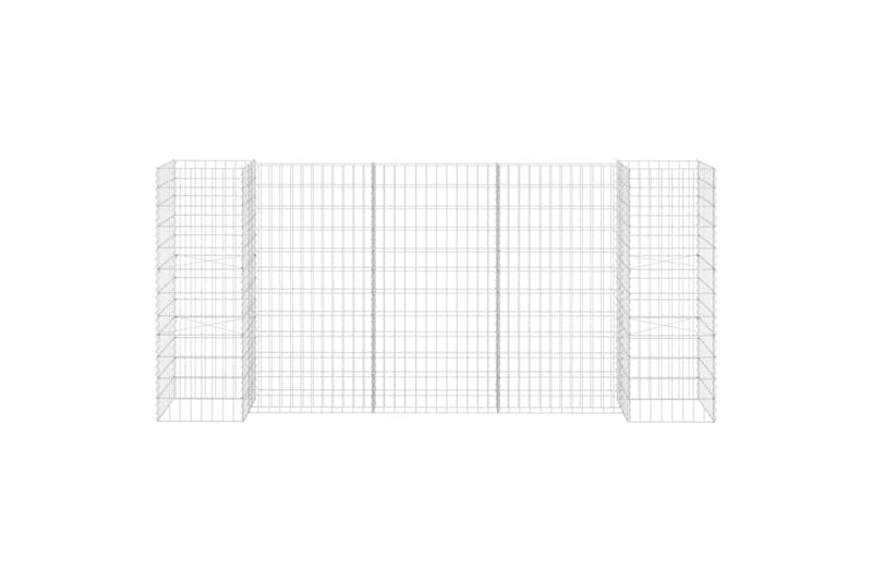 H-formet gabion-plantekasse 260x40x120 cm stål - Sølv - Have - Havearbejde & dyrkning - Dyrkning - Urtepotteskjulere & blomsterkrukker - Blomsterreol & blomsterstativ