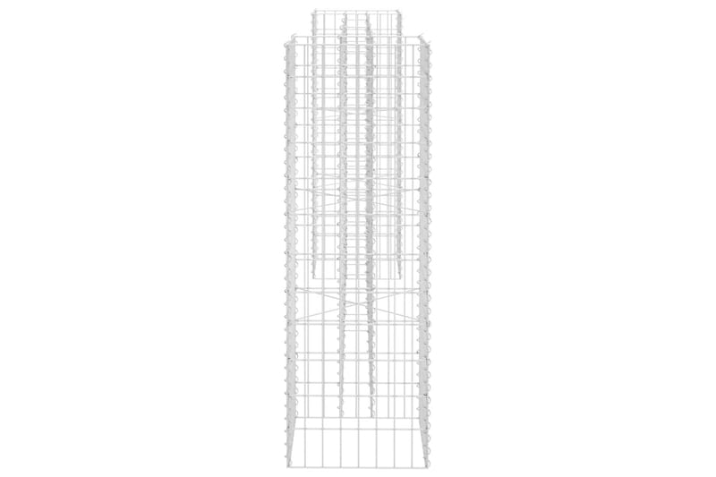 H-formet gabion-plantekasse 260x40x120 cm stål - Sølv - Blomsterreol & blomsterstativ