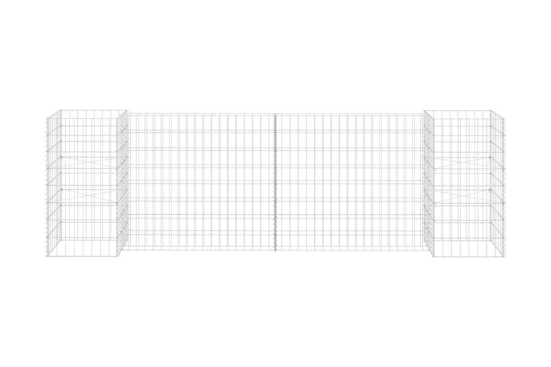 H-formet gabion-plantekasse 260x40x80 cm stål - Sølv - Have - Havearbejde & dyrkning - Dyrkning - Urtepotteskjulere & blomsterkrukker - Blomsterreol & blomsterstativ