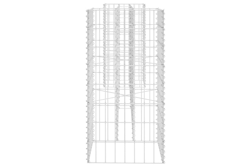 H-formet gabion-plantekasse 260x40x80 cm stål - Sølv - Have - Havearbejde & dyrkning - Dyrkning - Urtepotteskjulere & blomsterkrukker - Blomsterreol & blomsterstativ