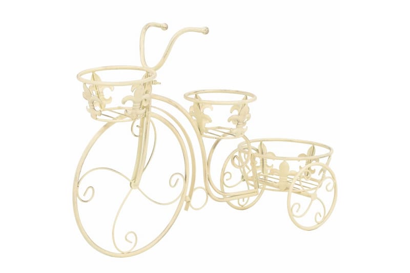 Plantestativ Cykelform Vintagestil Metal - Hvid - Have - Havearbejde & dyrkning - Dyrkning - Urtepotteskjulere & blomsterkrukker - Blomsterreol & blomsterstativ
