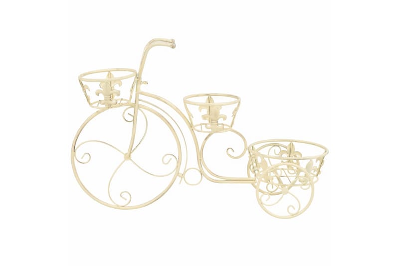Plantestativ Cykelform Vintagestil Metal - Hvid - Have - Havearbejde & dyrkning - Dyrkning - Urtepotteskjulere & blomsterkrukker - Blomsterreol & blomsterstativ