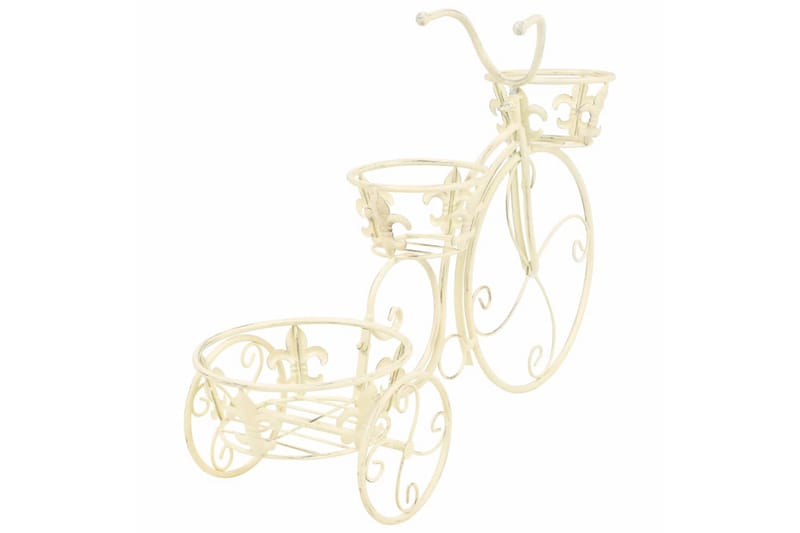 Plantestativ Cykelform Vintagestil Metal - Hvid - Have - Havearbejde & dyrkning - Dyrkning - Urtepotteskjulere & blomsterkrukker - Blomsterreol & blomsterstativ
