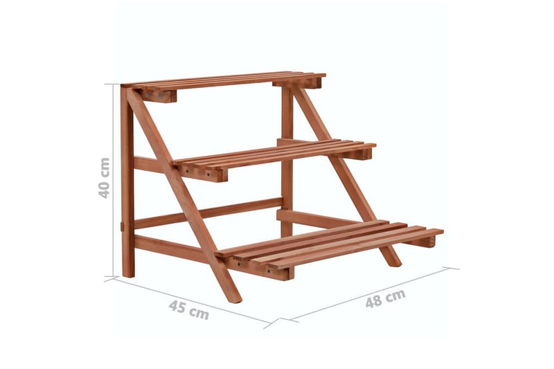 Plantestativ I 3 Niveauer Cedertræ 48 X 45 X 40 Cm - Brun - Have - Havearbejde & dyrkning - Dyrkning - Urtepotteskjulere & blomsterkrukker - Blomsterreol & blomsterstativ