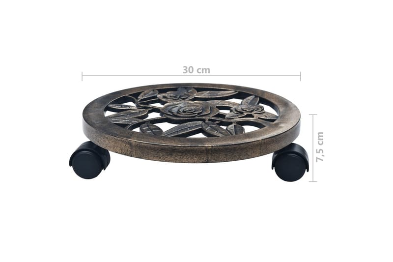 Plantevogne 6 stk. 30 cm Plastik Bronzefarvet - Brun - Have - Havearbejde & dyrkning - Dyrkning - Urtepotteskjulere & blomsterkrukker - Blomsterreol & blomsterstativ