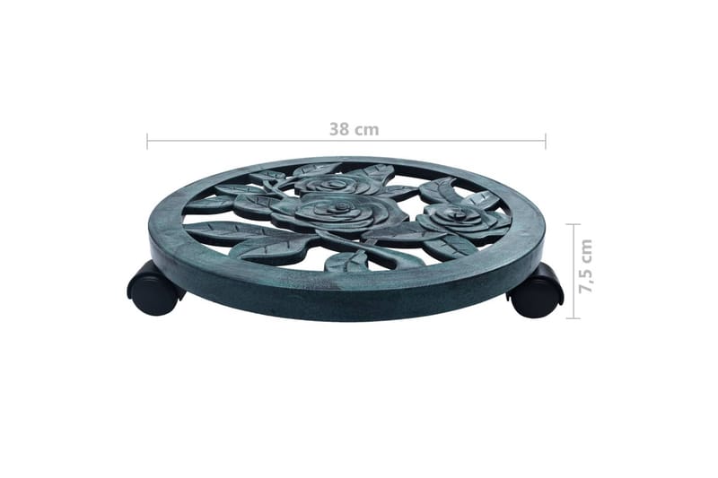 Plantevogne 6 stk. 38 cm Plastik Grøn - Grøn - Have - Havearbejde & dyrkning - Dyrkning - Urtepotteskjulere & blomsterkrukker - Blomsterreol & blomsterstativ