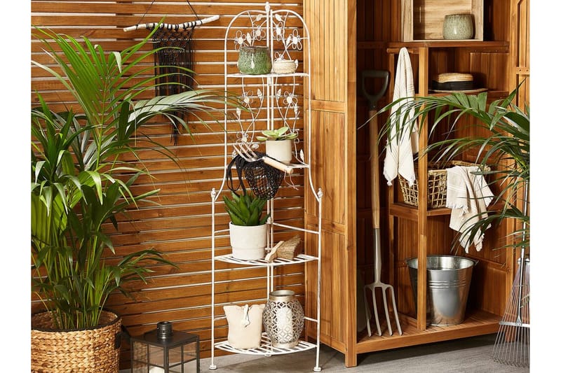 Pollone Havereol 35x35 cm - Hvid - Have - Havearbejde & dyrkning - Dyrkning - Urtepotteskjulere & blomsterkrukker - Blomsterreol & blomsterstativ