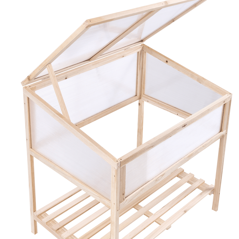 Drivhus til altan Aranova grantræ 58 cm - Brun/Transparent - Have - Havearbejde & dyrkning - Dyrkning - Urtepotteskjulere & blomsterkrukker - Minidrivhus bord