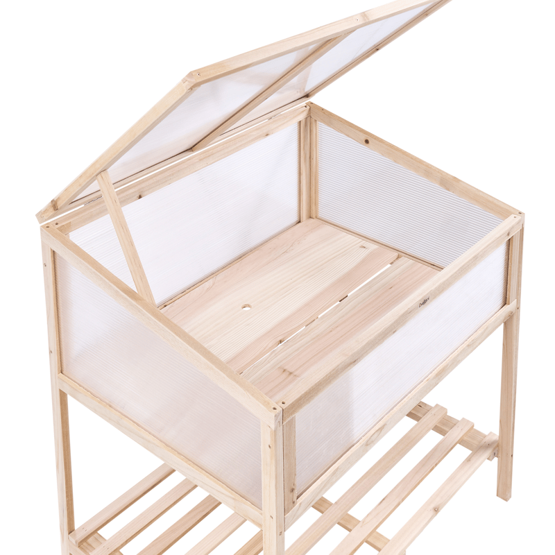 Drivhus til altan Aranova grantræ 58 cm - Brun/Transparent - Have - Havearbejde & dyrkning - Dyrkning - Urtepotteskjulere & blomsterkrukker - Minidrivhus bord