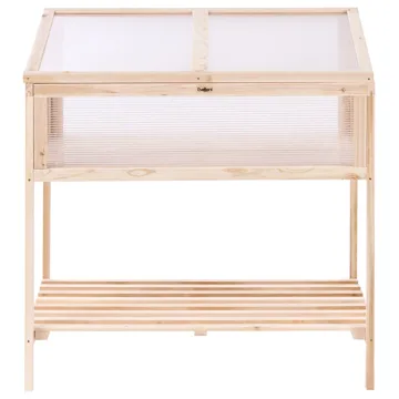 Drivhus til altan Aranova grantræ 58 cm - Brun/Transparent - Have - Havearbejde & dyrkning - Dyrkning - Urtepotteskjulere & blomsterkrukker - Minidrivhus bord