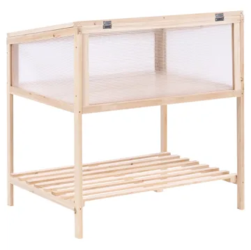 Drivhus til altan Aranova grantræ 58 cm - Brun/Transparent - Have - Havearbejde & dyrkning - Dyrkning - Urtepotteskjulere & blomsterkrukker - Minidrivhus bord