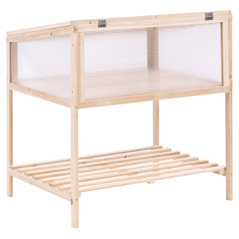 Drivhus til altan Aranova grantræ 58 cm - Brun/Transparent - Have - Havearbejde & dyrkning - Dyrkning - Urtepotteskjulere & blomsterkrukker - Minidrivhus bord