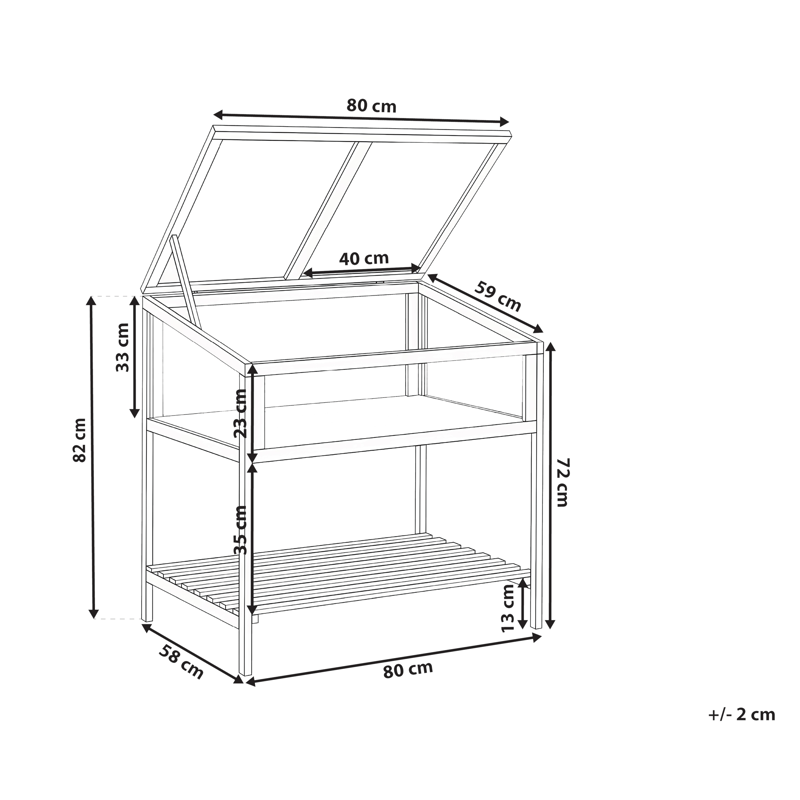 Drivhus til altan Aranova grantræ 58 cm - Brun/Transparent - Have - Havearbejde & dyrkning - Dyrkning - Urtepotteskjulere & blomsterkrukker - Minidrivhus bord