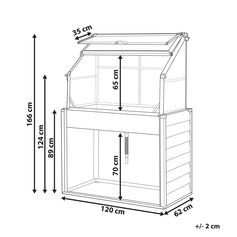 Drivhus til altan Novoli 62 cm - Hvid - Have - Havearbejde & dyrkning - Dyrkning - Urtepotteskjulere & blomsterkrukker - Minidrivhus bord