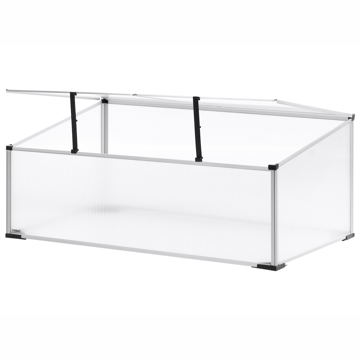 Drivhus til have Serifos 60 cm - Sølv/Transparent - Have - Havearbejde & dyrkning - Dyrkning - Urtepotteskjulere & blomsterkrukker - Minidrivhus bord