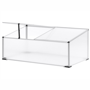 Drivhus til have Serifos 60 cm - Sølv/Transparent - Have - Havearbejde & dyrkning - Dyrkning - Urtepotteskjulere & blomsterkrukker - Minidrivhus bord