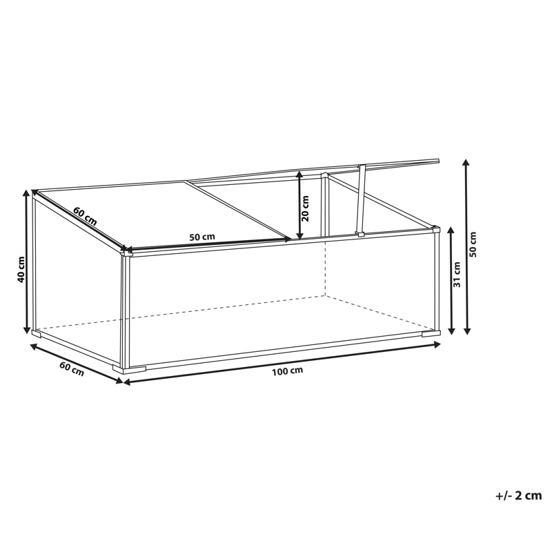 Drivhus til have Serifos 60 cm - Sølv/Transparent - Have - Havearbejde & dyrkning - Dyrkning - Urtepotteskjulere & blomsterkrukker - Minidrivhus bord