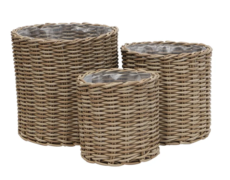 ENS Plantekurv Rund 2 stk 3-sæt, Grå
