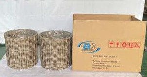 ENS Plantekurv Rund 2 stk 3-sæt - Grå - Have - Havearbejde & dyrkning - Dyrkning - Urtepotteskjulere & blomsterkrukker - Blomsterkasser