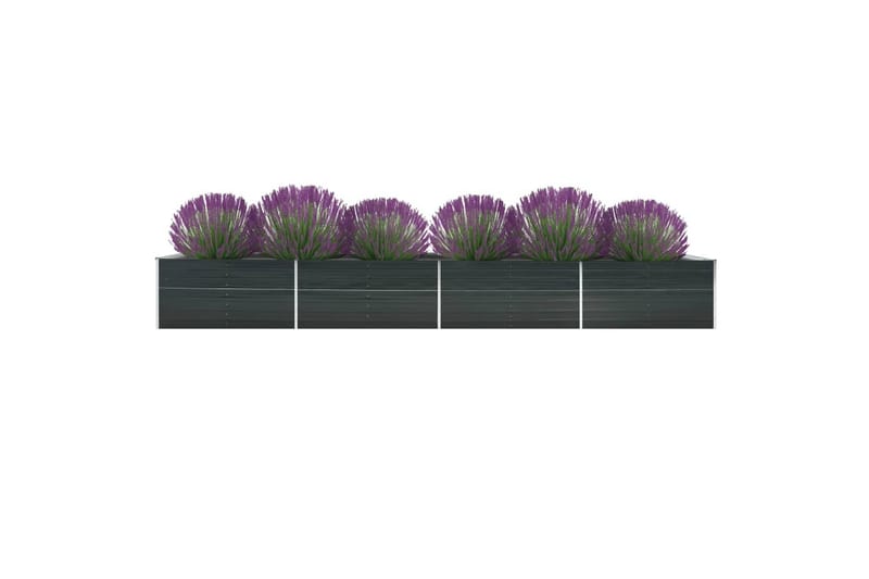 Hævet Plantekasse 600X80X45 cm Galvaniseret Stål Antracitgrå - Blomsterkasser - Havekrukker