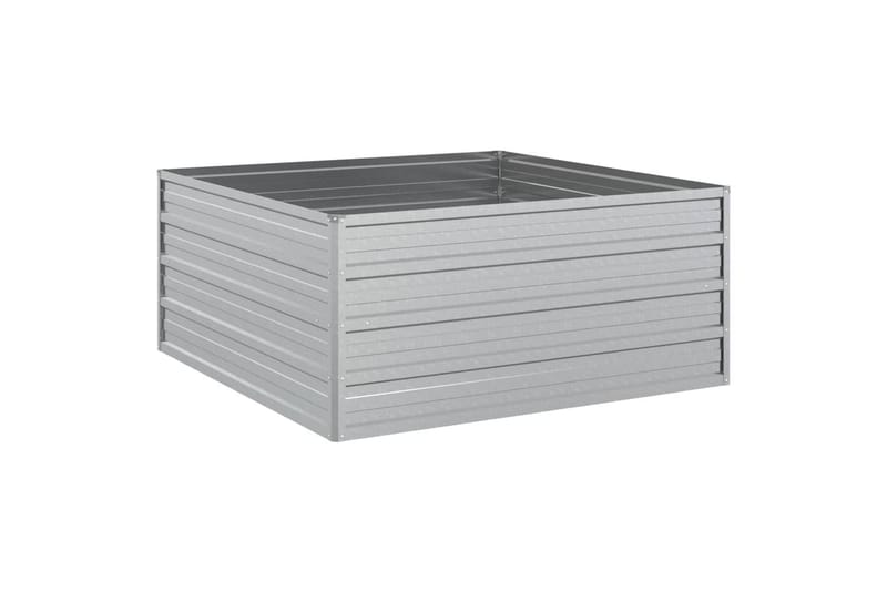højbed 100x100x45 cm galvaniseret stål sølvfarvet - Sølv - Have - Havearbejde & dyrkning - Dyrkning - Urtepotteskjulere & blomsterkrukker - Blomsterkasser
