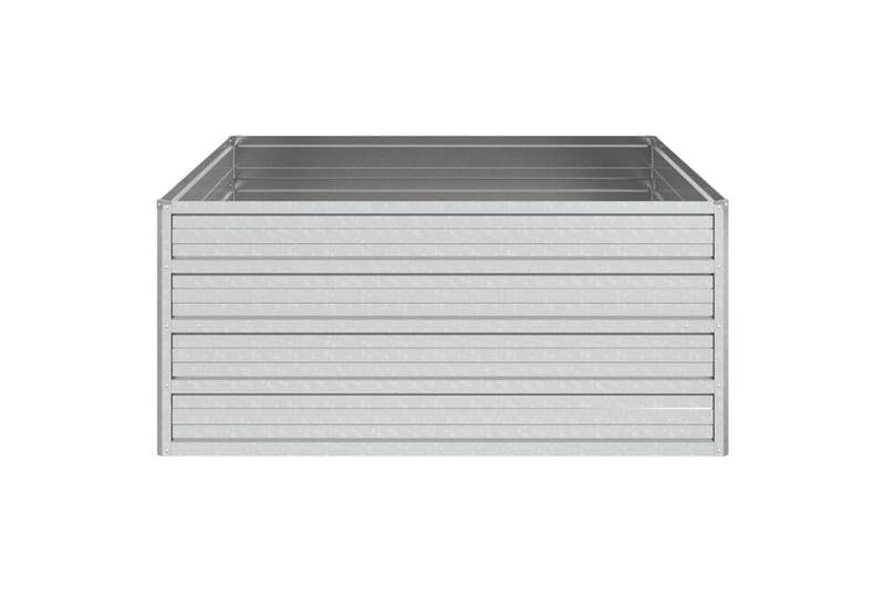 højbed 100x100x45 cm galvaniseret stål sølvfarvet - Sølv - Have - Havearbejde & dyrkning - Dyrkning - Urtepotteskjulere & blomsterkrukker - Blomsterkasser