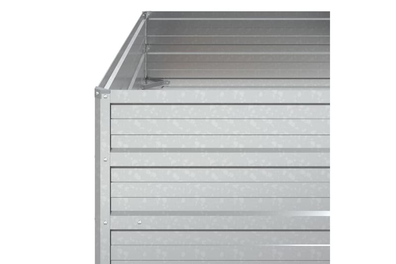 højbed 100x100x45 cm galvaniseret stål sølvfarvet - Sølv - Have - Havearbejde & dyrkning - Dyrkning - Urtepotteskjulere & blomsterkrukker - Blomsterkasser