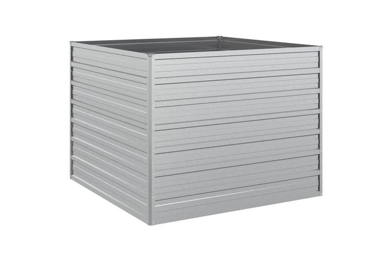højbed 100x100x77 cm galvaniseret stål sølvfarvet - Sølv - Have - Havearbejde & dyrkning - Dyrkning - Urtepotteskjulere & blomsterkrukker - Blomsterkasser