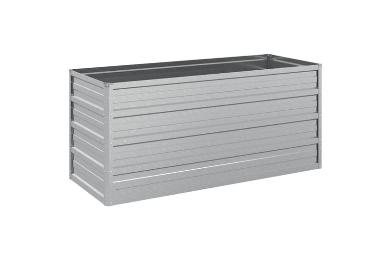højbed 100x40x45 cm galvaniseret stål sølvfarvet - Sølv - Have - Havearbejde & dyrkning - Dyrkning - Urtepotteskjulere & blomsterkrukker - Blomsterkasser