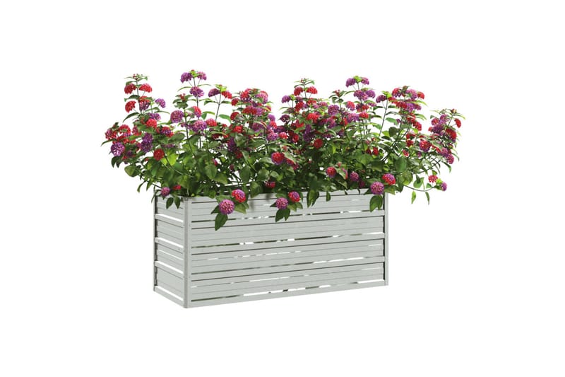 højbed 100x40x45 cm galvaniseret stål sølvfarvet - Sølv - Have - Havearbejde & dyrkning - Dyrkning - Urtepotteskjulere & blomsterkrukker - Blomsterkasser