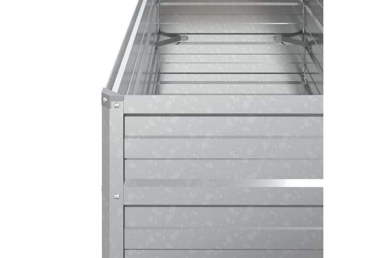 højbed 100x40x45 cm galvaniseret stål sølvfarvet - Sølv - Have - Havearbejde & dyrkning - Dyrkning - Urtepotteskjulere & blomsterkrukker - Blomsterkasser
