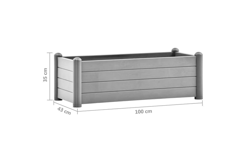 højbed 100x43x35 cm PP stengrå - Grå - Have - Havearbejde & dyrkning - Dyrkning - Urtepotteskjulere & blomsterkrukker - Blomsterkasser