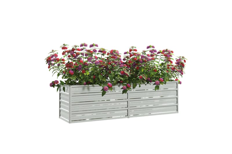 højbed 160x40x45 cm galvaniseret stål sølvfarvet - Sølv - Have - Havearbejde & dyrkning - Dyrkning - Urtepotteskjulere & blomsterkrukker - Blomsterkasser