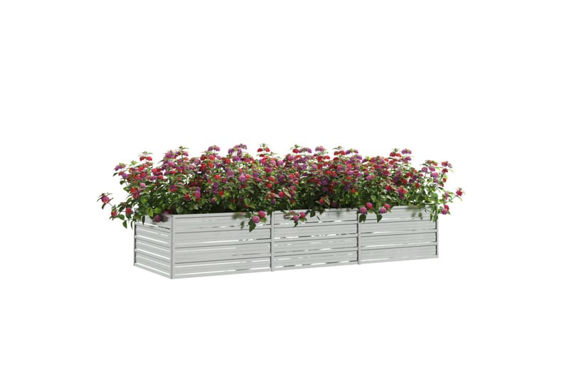 højbed 240x80x45 cm galvaniseret stål sølvfarvet - Sølv - Have - Havearbejde & dyrkning - Dyrkning - Urtepotteskjulere & blomsterkrukker - Blomsterkasser