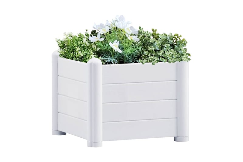 højbed 43x43x35 cm PP hvid - Hvid - Have - Havearbejde & dyrkning - Dyrkning - Urtepotteskjulere & blomsterkrukker - Blomsterkasser
