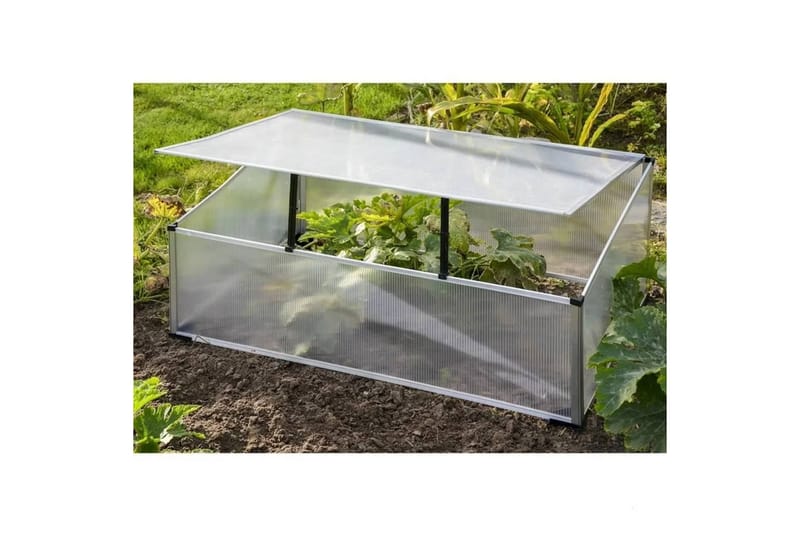 HI minidrivhus 100x60x40 cm aluminium transparent - gennemsigtig - Drivhustilbehør - Minidrivhus bord