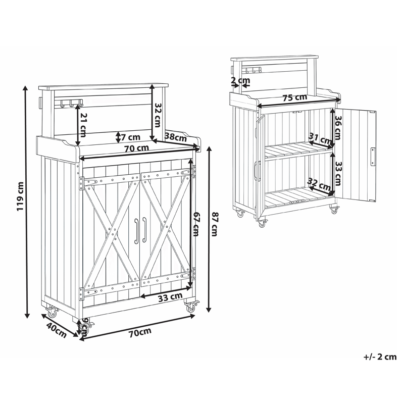 Plantebænk Altolia grantræ 70 cm - Brun - Have - Havearbejde & dyrkning - Dyrkning - Urtepotteskjulere & blomsterkrukker - Pottebænk