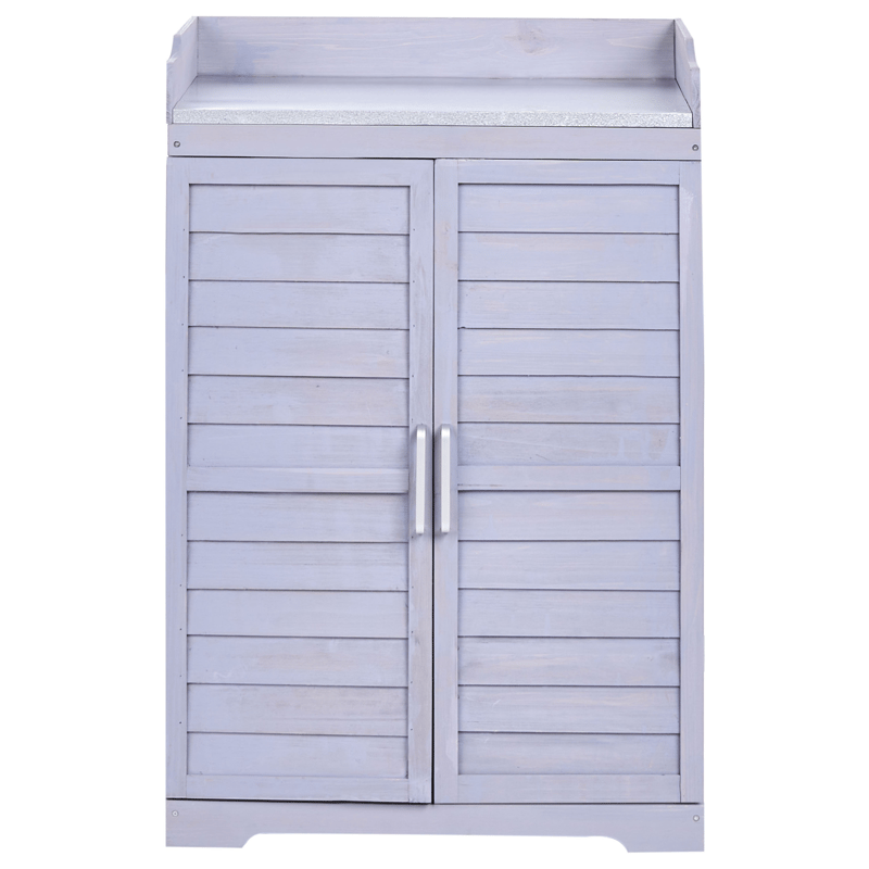 Plantebænk Tereville grantræ 45x67 cm - Grå/Hvid - Have - Havearbejde & dyrkning - Dyrkning - Urtepotteskjulere & blomsterkrukker - Pottebænk