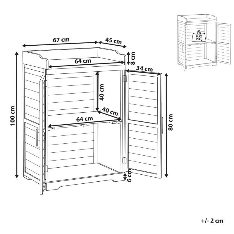 Plantebænk Tereville grantræ 45x67 cm - Grå/Hvid - Have - Havearbejde & dyrkning - Dyrkning - Urtepotteskjulere & blomsterkrukker - Pottebænk