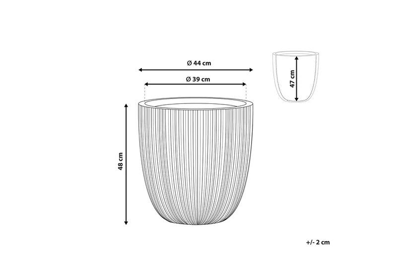 Krukke 44 x 44 x 48 cm beige CHIOS - Beige - Have - Havearbejde & dyrkning - Dyrkning - Urtepotteskjulere & blomsterkrukker - Store blomsterkrukker