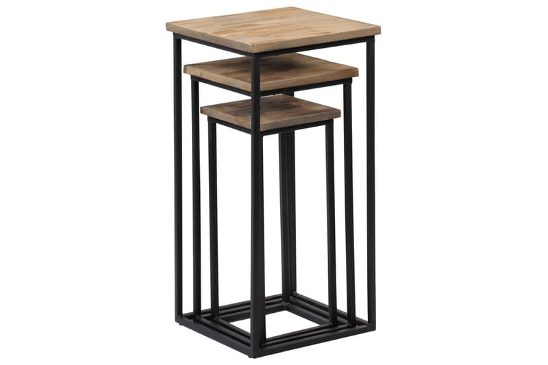Plantebordssæt 3 Dele Genanvendt Teak - Brun - Have - Havearbejde & dyrkning - Dyrkning - Urtepotteskjulere & blomsterkrukker - Store blomsterkrukker